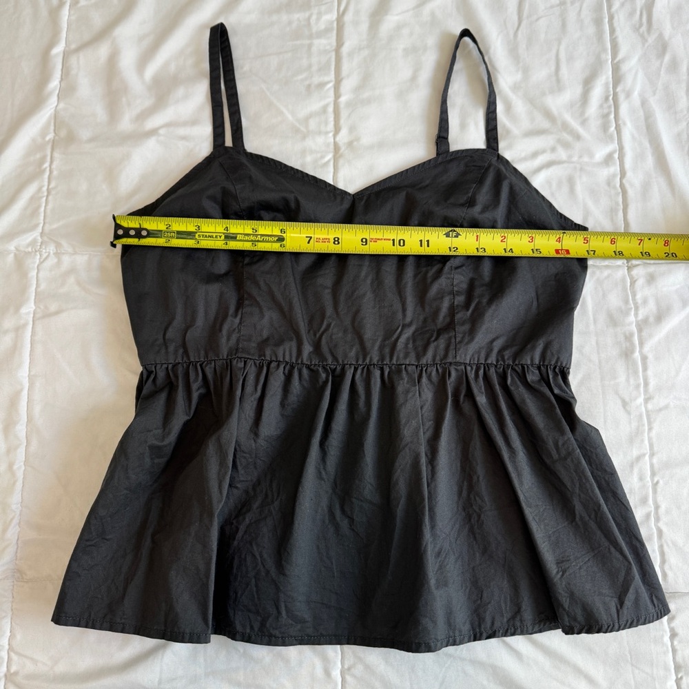 Old Navy Women's Smocked Babydoll Cami Swing Top Size M Gray Charcoal Cotton - Picture 7 of 13